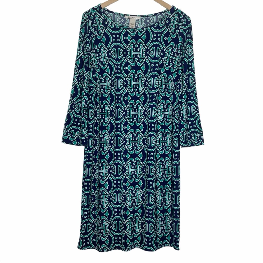 Laundry Midi Dress Liquid Knit Stretch Classic Career Work Long Sleeves Size 8